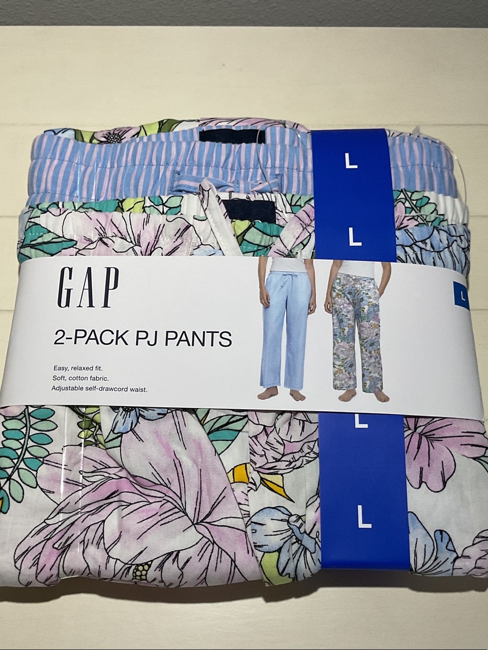 GAP Women's 2-Pack Pajama Pants – Light Blue & Floral Pastel